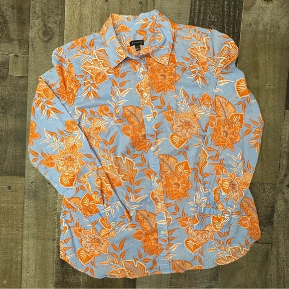 Talbots Orange and Blue Button Down Shirt size Medium - Picture 13 of 13
